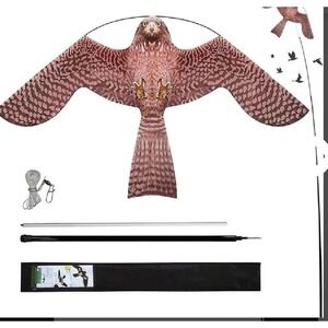 Hawk Flying Kite with 4M Pole - Effective Bird Scare for Farms and Crops